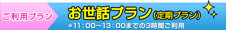 お世話プラン（定期コース）＊11：00～13：00までの2時間ご利用
