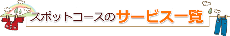 スポットコースのサービス一覧