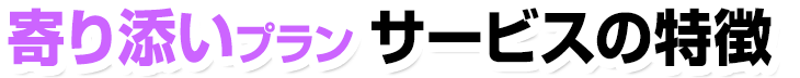 寄り添いプラン サービスの特徴